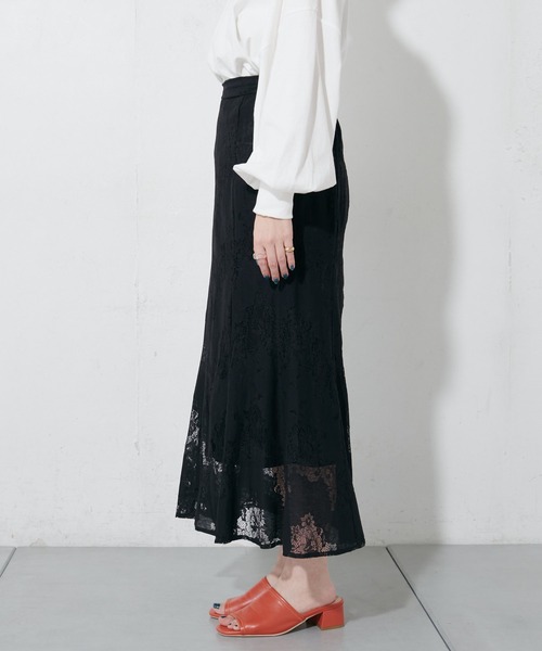 DISCOAT（ディスコート）の「レースマーメイドスカート（スカート・レディース・ブラック/オフホワイト/ピンクベージュ・FREE）」の7枚目の写真