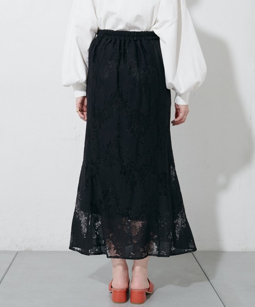DISCOAT（ディスコート）の「レースマーメイドスカート（スカート・レディース・ブラック/オフホワイト/ピンクベージュ・FREE）」の21枚目の写真