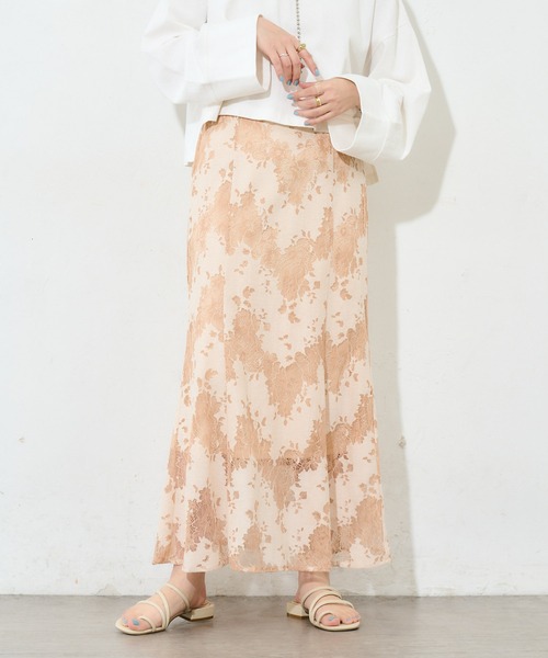 DISCOAT（ディスコート）の「レースマーメイドスカート（スカート・レディース・ブラック/オフホワイト/ピンクベージュ・FREE）」の10枚目の写真