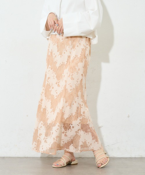DISCOAT（ディスコート）の「レースマーメイドスカート（スカート・レディース・ブラック/オフホワイト/ピンクベージュ・FREE）」の14枚目の写真