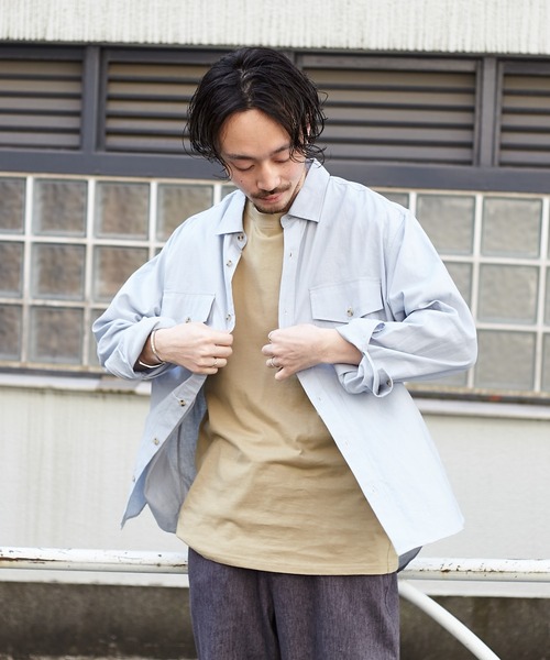 CIAOPANIC TYPY（チャオパニックティピー）の「OSOROリネン混サファリシャツ（シャツ/ブラウス・メンズ・チャコールグレー/スカイブルー/ベージュ/ブラウン/アイボリー/グリーン系その他/バイオレット・S/M/L/XL）」の6枚目の写真