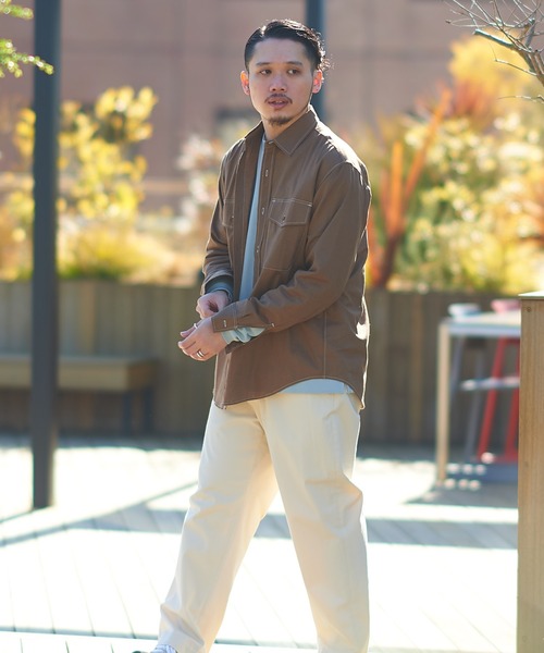 CIAOPANIC TYPY（チャオパニックティピー）の「OSOROリネン混サファリシャツ（シャツ/ブラウス・メンズ・チャコールグレー/スカイブルー/ベージュ/ブラウン/アイボリー/グリーン系その他/バイオレット・S/M/L/XL）」の14枚目の写真