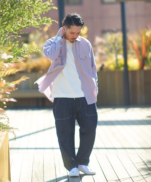 CIAOPANIC TYPY（チャオパニックティピー）の「OSOROリネン混サファリシャツ（シャツ/ブラウス・メンズ・チャコールグレー/スカイブルー/ベージュ/ブラウン/アイボリー/グリーン系その他/バイオレット・S/M/L/XL）」の20枚目の写真