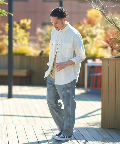 CIAOPANIC TYPY（チャオパニックティピー）の「OSOROリネン混サファリシャツ（シャツ/ブラウス・メンズ・チャコールグレー/スカイブルー/ベージュ/ブラウン/アイボリー/グリーン系その他/バイオレット・S/M/L/XL）」の10枚目の写真