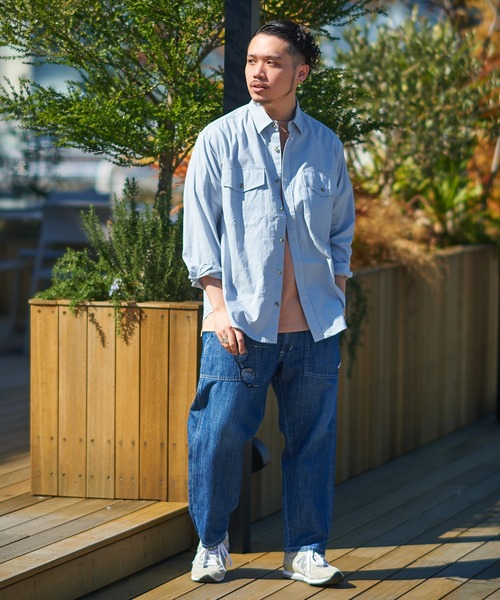 CIAOPANIC TYPY（チャオパニックティピー）の「OSOROリネン混サファリシャツ（シャツ/ブラウス・メンズ・チャコールグレー/スカイブルー/ベージュ/ブラウン/アイボリー/グリーン系その他/バイオレット・S/M/L/XL）」の19枚目の写真