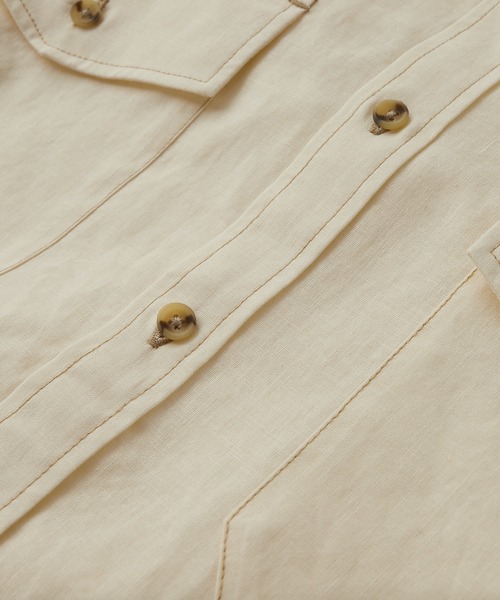 CIAOPANIC TYPY（チャオパニックティピー）の「OSOROリネン混サファリシャツ（シャツ/ブラウス・メンズ・チャコールグレー/スカイブルー/ベージュ/ブラウン/アイボリー/グリーン系その他/バイオレット・S/M/L/XL）」の22枚目の写真