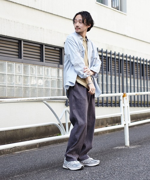 CIAOPANIC TYPY（チャオパニックティピー）の「OSOROリネン混サファリシャツ（シャツ/ブラウス・メンズ・チャコールグレー/スカイブルー/ベージュ/ブラウン/アイボリー/グリーン系その他/バイオレット・S/M/L/XL）」の17枚目の写真