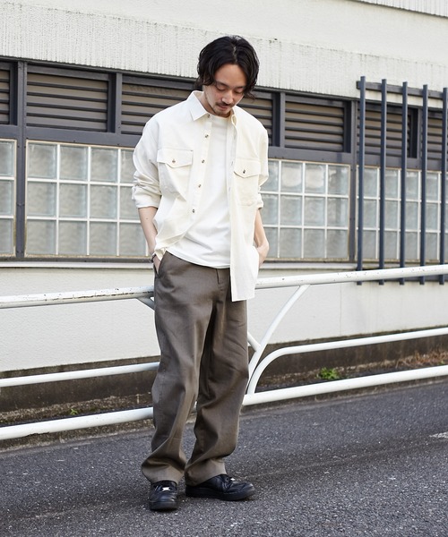 CIAOPANIC TYPY（チャオパニックティピー）の「OSOROリネン混サファリシャツ（シャツ/ブラウス・メンズ・チャコールグレー/スカイブルー/ベージュ/ブラウン/アイボリー/グリーン系その他/バイオレット・S/M/L/XL）」の8枚目の写真