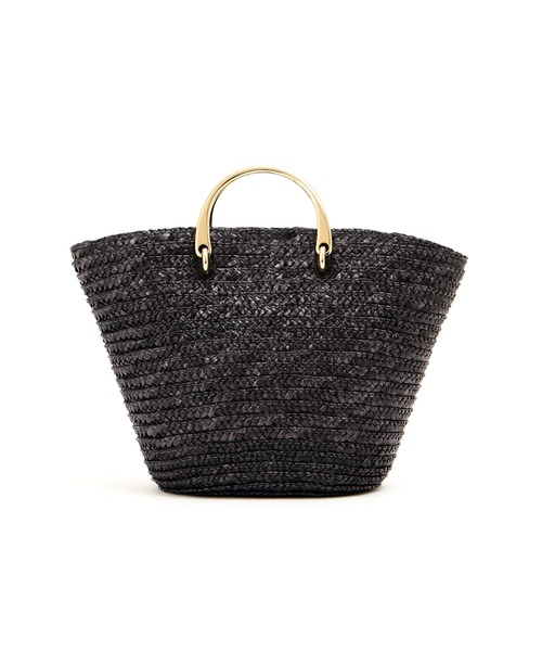 NATURAL BEAUTY BASIC（ナチュラルビューティーベーシック）の「メタルハンドルストロートート（かごバッグ・レディース・ベージュ/ブラック/オフホワイト・ﾌﾘ-）」の11枚目の写真