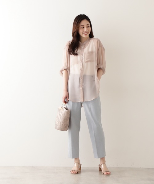 NATURAL BEAUTY BASIC（ナチュラルビューティーベーシック）の「メタルハンドルストロートート（かごバッグ・レディース・ベージュ/ブラック/オフホワイト・ﾌﾘ-）」の8枚目の写真