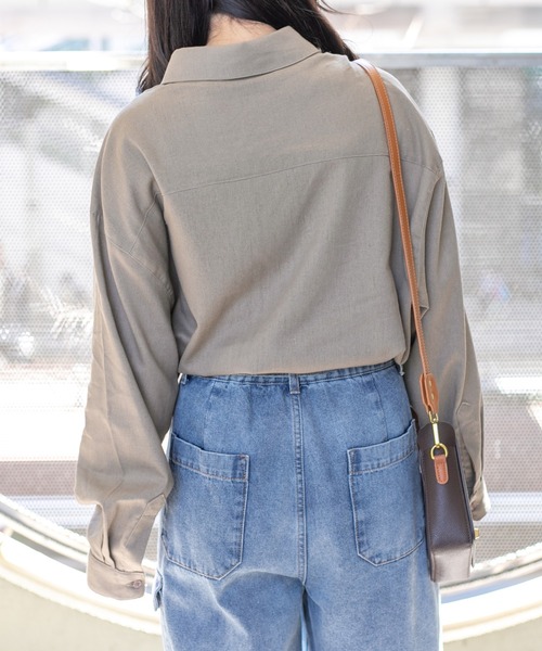 PairPair（ペアペア）の「丸襟コットンリネンシャツ(ユニセックス/リンクアイテム)（シャツ/ブラウス・レディース・アイボリー/モカ・MEDIUM/LARGE）」の21枚目の写真