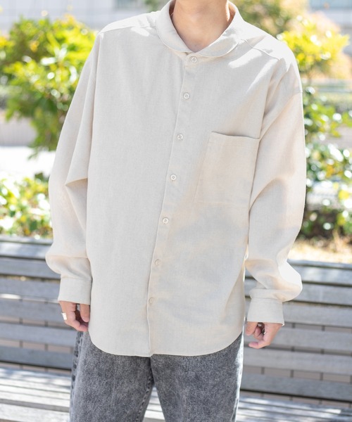 PairPair（ペアペア）の「丸襟コットンリネンシャツ(ユニセックス/リンクアイテム)（シャツ/ブラウス・レディース・アイボリー/モカ・MEDIUM/LARGE）」の20枚目の写真