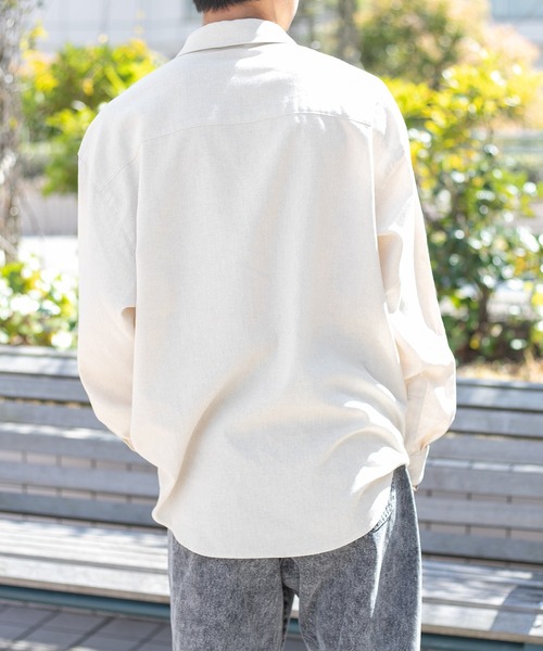 PairPair（ペアペア）の「丸襟コットンリネンシャツ(ユニセックス/リンクアイテム)（シャツ/ブラウス・レディース・アイボリー/モカ・MEDIUM/LARGE）」の10枚目の写真