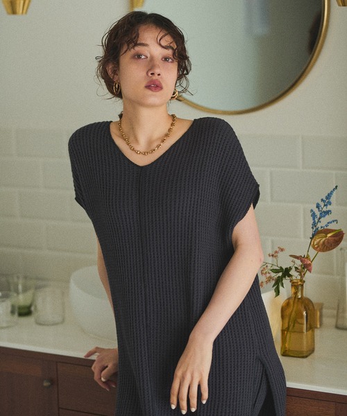 natural couture(ナチュラルクチュール)の「【大人ナチュ】2マイルワッフルセットアップ(セットアップ・レディース・アイボリー/スミクロ/ライトベージュ・FREE)」の15枚目の写真