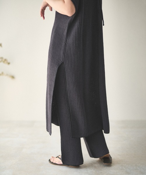 natural couture(ナチュラルクチュール)の「【大人ナチュ】2マイルワッフルセットアップ(セットアップ・レディース・アイボリー/スミクロ/ライトベージュ・FREE)」の18枚目の写真