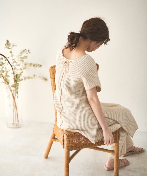 natural couture(ナチュラルクチュール)の「【大人ナチュ】2マイルワッフルセットアップ(セットアップ・レディース・アイボリー/スミクロ/ライトベージュ・FREE)」の11枚目の写真