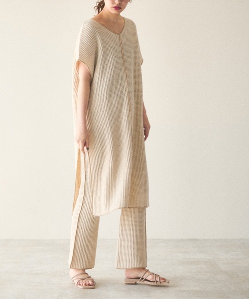 natural couture(ナチュラルクチュール)の「【大人ナチュ】2マイルワッフルセットアップ(セットアップ・レディース・アイボリー/スミクロ/ライトベージュ・FREE)」の13枚目の写真