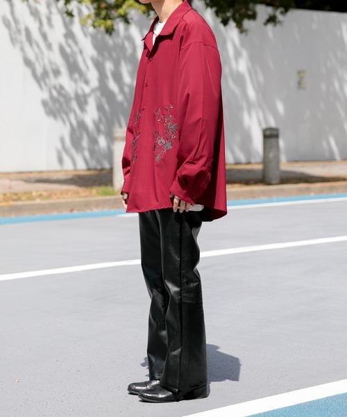 Adoon plain（アドーンプレーン）の「【Adoon plain】フラワー刺繍シャツ（シャツ/ブラウス・メンズ・ブラック/ボルドー/ダークブルー・MEDIUM/LARGE）」の21枚目の写真