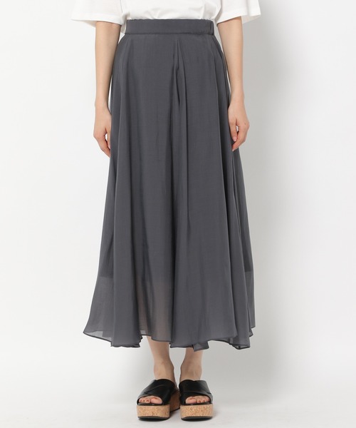 mysty woman(ミスティウーマン)の「シアーフレアスカート 948592(スカート・レディース・チャコールグレー/イエロー/アイボリー・FREE)」の8枚目の写真