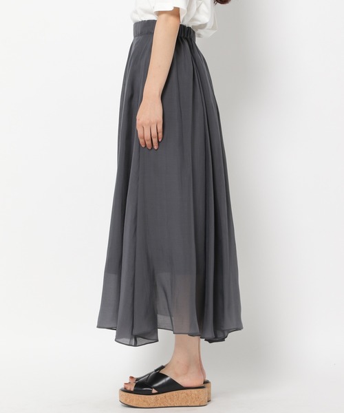 mysty woman(ミスティウーマン)の「シアーフレアスカート 948592(スカート・レディース・チャコールグレー/イエロー/アイボリー・FREE)」の9枚目の写真