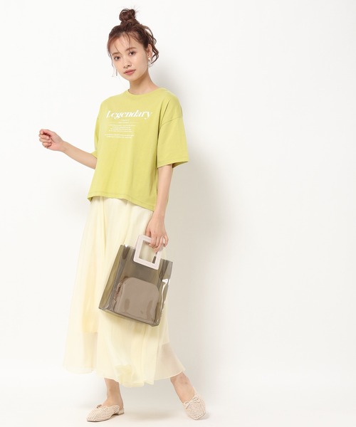 mysty woman(ミスティウーマン)の「シアーフレアスカート 948592(スカート・レディース・チャコールグレー/イエロー/アイボリー・FREE)」の17枚目の写真