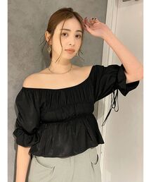 EMODA | コンパクトギャザーショートトップ(シャツ/ブラウス)