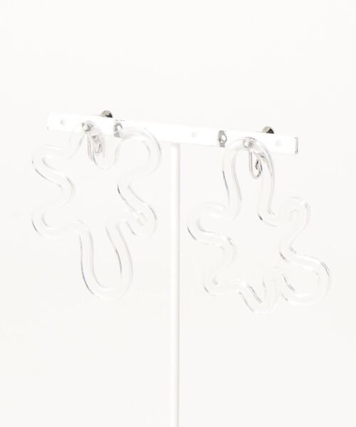 Ein（アイン）の「【Ein】フラワービッグクリアイヤリング（イヤリング・レディース・ブラック/ブラウン/グレー/クリア/ブラウン系その他/ピンク系その他/オレンジ・FREE）」の7枚目の写真