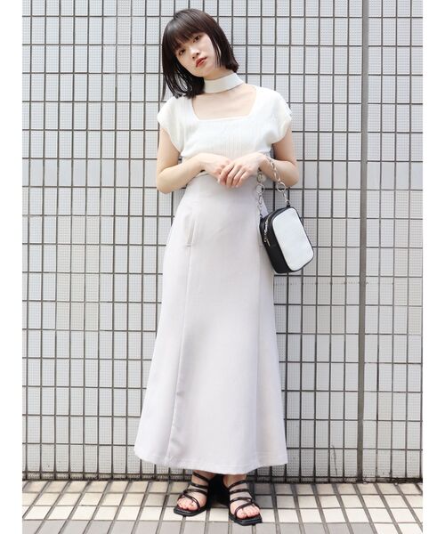 MURUA（ムルーア）の「リネンタッチマーメイドスカート（スカート・レディース・アイボリー/ブラック/その他1・1/2）」の6枚目の写真