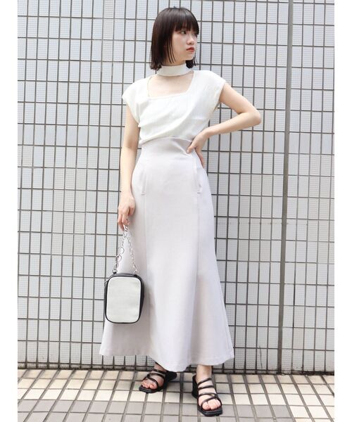 MURUA（ムルーア）の「リネンタッチマーメイドスカート（スカート・レディース・アイボリー/ブラック/その他1・1/2）」の7枚目の写真