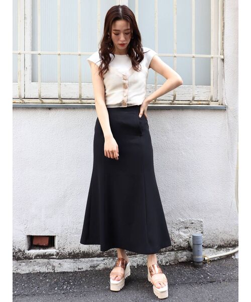 MURUA（ムルーア）の「リネンタッチマーメイドスカート（スカート・レディース・アイボリー/ブラック/その他1・1/2）」の15枚目の写真