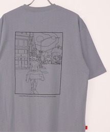 フロント ワンポイント バック イラストプリント 裾ワンポイント コットン 半袖 Tシャツ