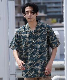 【SHIPS別注】NOWARTT: オーガニックコットン プリント オープンカラーシャツ