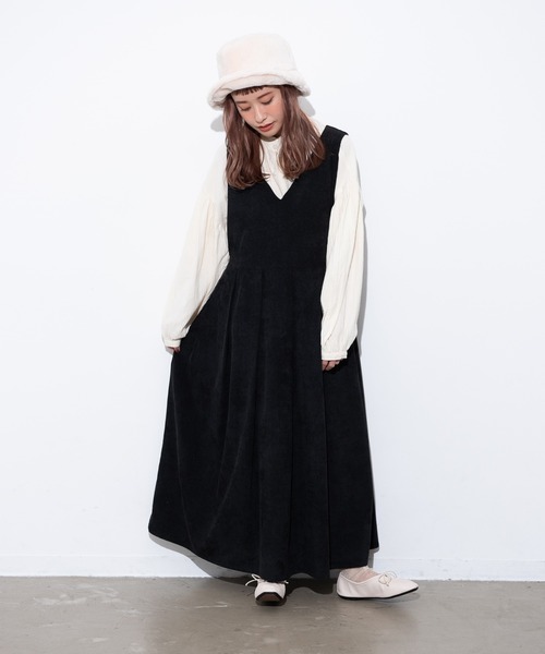 MERLOT(メルロー)の「サロペットスカート(ジャンパースカート・レディース・ブラック・FREE)」の2枚目の写真