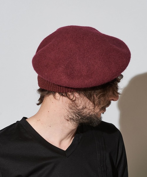 NO ID.（ノーアイディ）の「ホールリブウールベレー（ハンチング/ベレー帽・メンズ・ブラック/グレー/ベージュ/ワイン・ONE SIZE）」の6枚目の写真