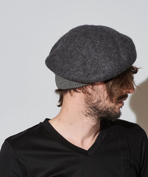 NO ID.（ノーアイディ）の「ホールリブウールベレー（ハンチング/ベレー帽・メンズ・ブラック/グレー/ベージュ/ワイン・ONE SIZE）」の7枚目の写真