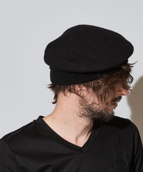 NO ID.（ノーアイディ）の「ホールリブウールベレー（ハンチング/ベレー帽・メンズ・ブラック/グレー/ベージュ/ワイン・ONE SIZE）」の8枚目の写真