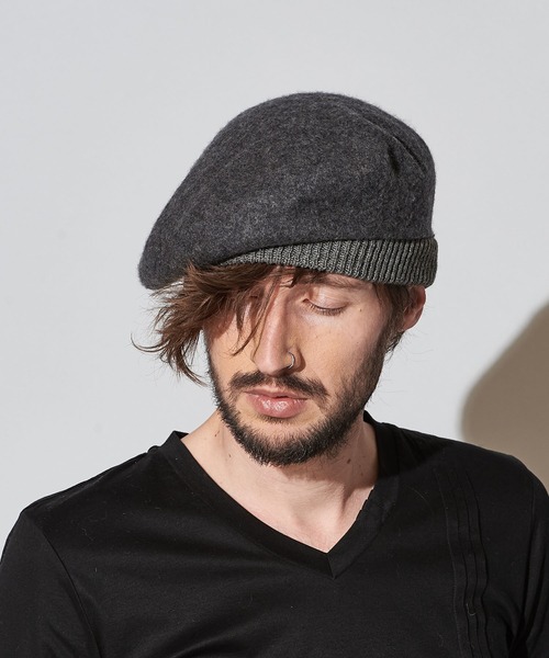 NO ID.（ノーアイディ）の「ホールリブウールベレー（ハンチング/ベレー帽・メンズ・ブラック/グレー/ベージュ/ワイン・ONE SIZE）」の13枚目の写真
