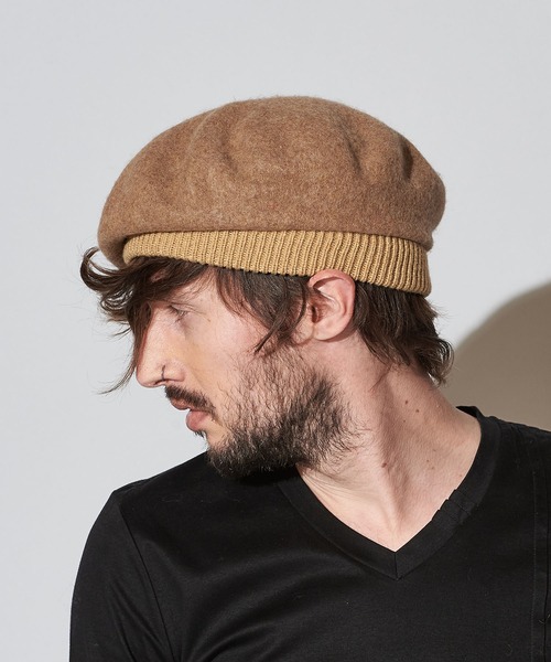 NO ID.（ノーアイディ）の「ホールリブウールベレー（ハンチング/ベレー帽・メンズ・ブラック/グレー/ベージュ/ワイン・ONE SIZE）」の15枚目の写真