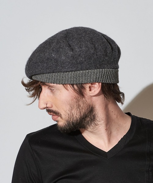NO ID.（ノーアイディ）の「ホールリブウールベレー（ハンチング/ベレー帽・メンズ・ブラック/グレー/ベージュ/ワイン・ONE SIZE）」の17枚目の写真