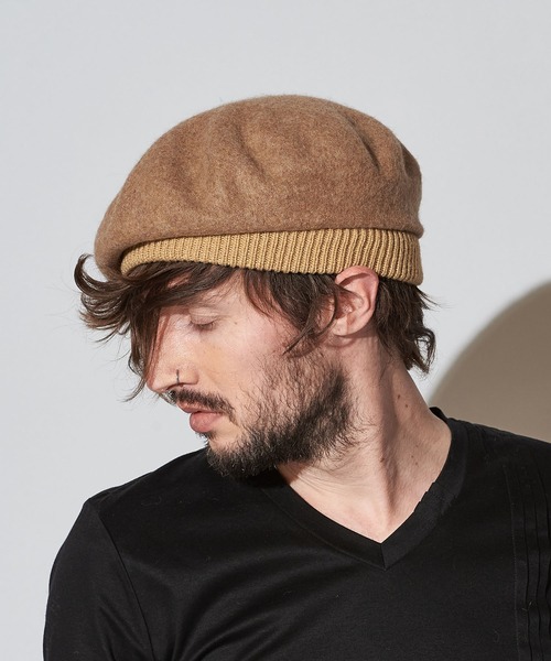 NO ID.（ノーアイディ）の「ホールリブウールベレー（ハンチング/ベレー帽・メンズ・ブラック/グレー/ベージュ/ワイン・ONE SIZE）」の21枚目の写真
