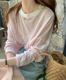 ボーダードロップショルダーカットソー