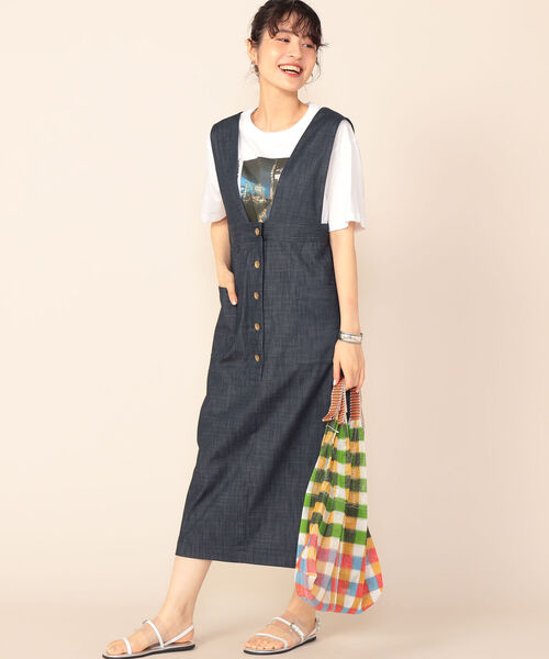 NOLLEY’S（ノーリーズ）の「スラブデニムジャンスカ（ワンピース・レディース・インディゴブルー・38/36）」の7枚目の写真