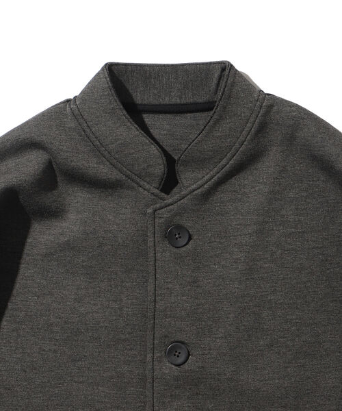 BEAMS LIGHTS（ビームスライツ）の「BEAMS LIGHTS / ダンボールニット マンダリンカラージャケット (セットアップ対応/ワンマイルウェア/ルームウェア)（ノーカラージャケット・メンズ・チャコールグレー/ブラック・SMALL/MEDIUM/LARGE）」の8枚目の写真