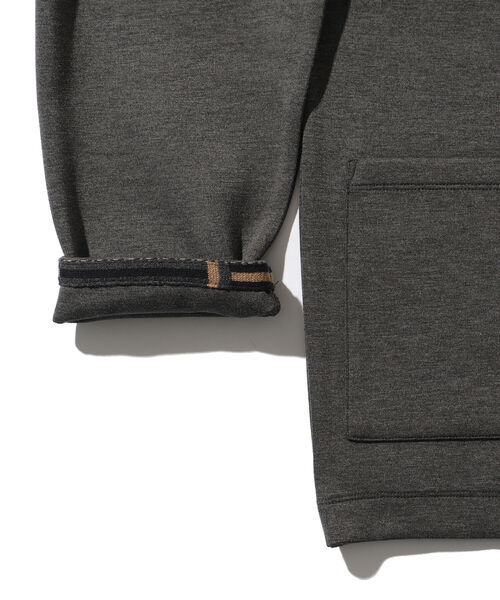 BEAMS LIGHTS（ビームスライツ）の「BEAMS LIGHTS / ダンボールニット マンダリンカラージャケット (セットアップ対応/ワンマイルウェア/ルームウェア)（ノーカラージャケット・メンズ・チャコールグレー/ブラック・SMALL/MEDIUM/LARGE）」の9枚目の写真