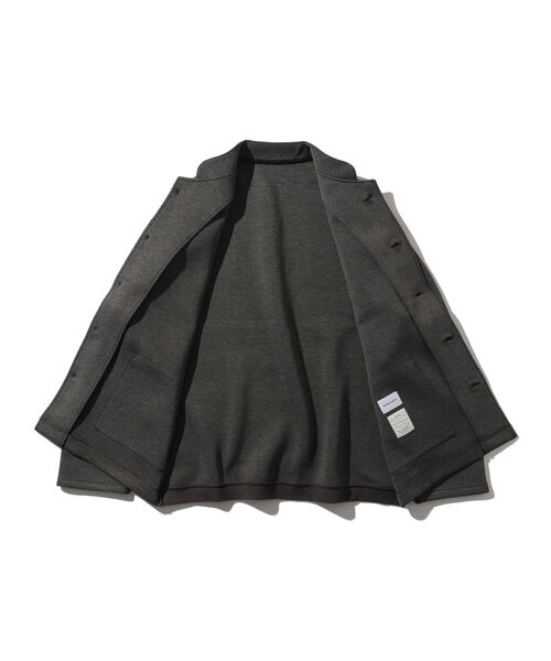 BEAMS LIGHTS（ビームスライツ）の「BEAMS LIGHTS / ダンボールニット マンダリンカラージャケット (セットアップ対応/ワンマイルウェア/ルームウェア)（ノーカラージャケット・メンズ・チャコールグレー/ブラック・SMALL/MEDIUM/LARGE）」の10枚目の写真