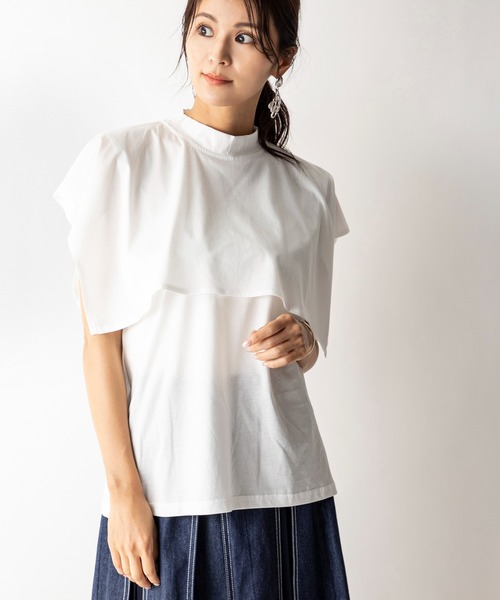 MILLION CARATS（ミリオンカラッツ）の「【STYLE4】シルケット ケープTシャツ（Tシャツ/カットソー・レディース・ベージュ/オフホワイト/ブラック・FREE）」の2枚目の写真