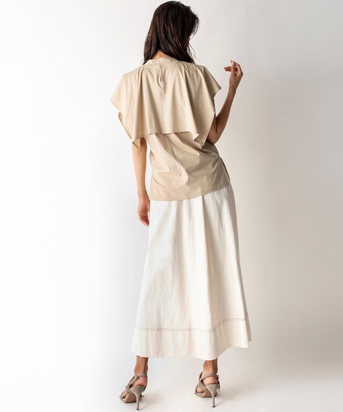 MILLION CARATS（ミリオンカラッツ）の「【STYLE4】シルケット ケープTシャツ（Tシャツ/カットソー・レディース・ベージュ/オフホワイト/ブラック・FREE）」の7枚目の写真