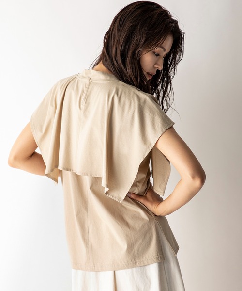 MILLION CARATS（ミリオンカラッツ）の「【STYLE4】シルケット ケープTシャツ（Tシャツ/カットソー・レディース・ベージュ/オフホワイト/ブラック・FREE）」の17枚目の写真