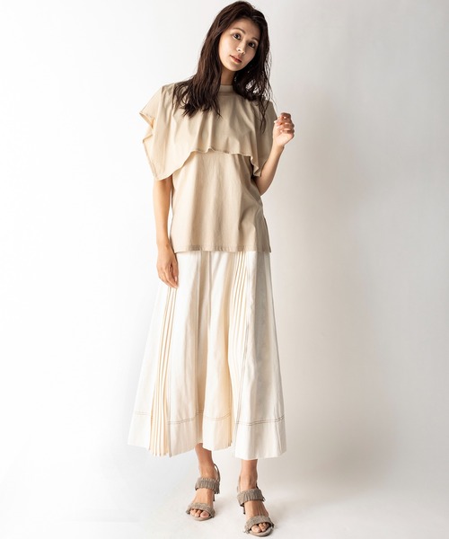 MILLION CARATS（ミリオンカラッツ）の「【STYLE4】シルケット ケープTシャツ（Tシャツ/カットソー・レディース・ベージュ/オフホワイト/ブラック・FREE）」の11枚目の写真