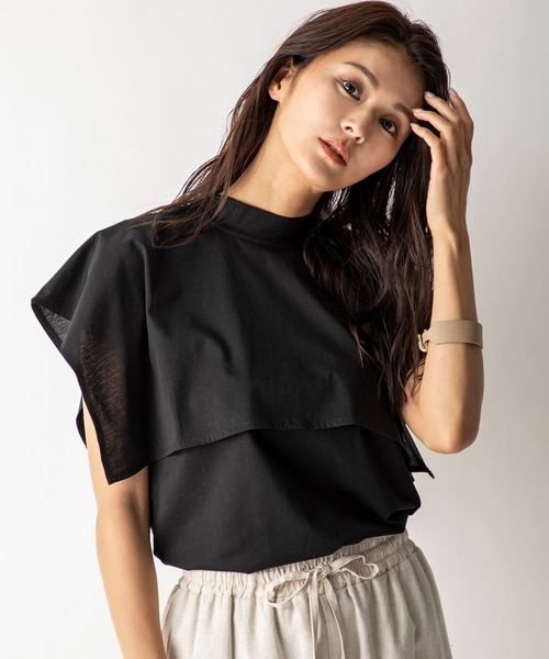 MILLION CARATS（ミリオンカラッツ）の「【STYLE4】シルケット ケープTシャツ（Tシャツ/カットソー・レディース・ベージュ/オフホワイト/ブラック・FREE）」の21枚目の写真